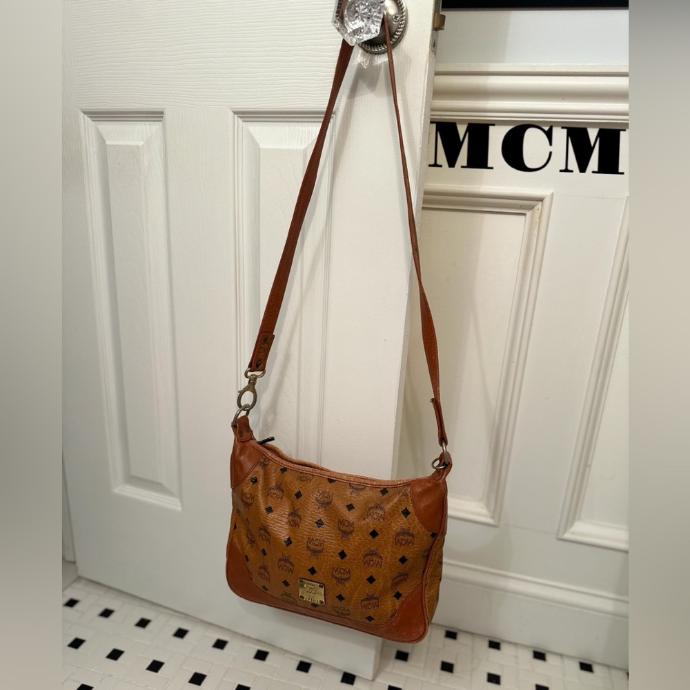 MCM vintage cognac hobo crossbody